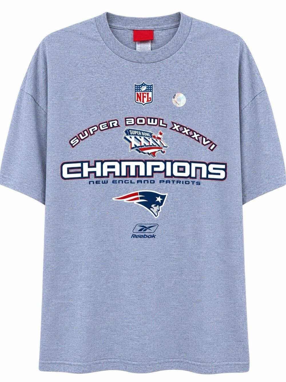 Reebok New England Patriots Super Bowl XXXVI T-Shirt XL NWOT 2002 Brady Vintage